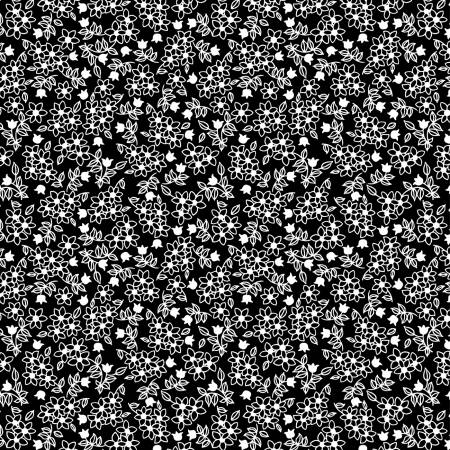 Shadow Blooms Black Small Floral 5349