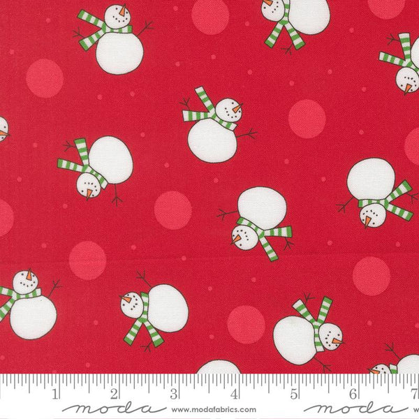 Snow Time Snowman Poinsettia Red 805217