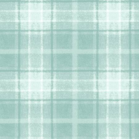 Snowtop Mountain Aqua Big Plaid Flannel 6F141