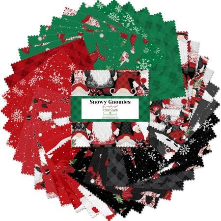 Snowy Gnomies 5in Squares  42pcs