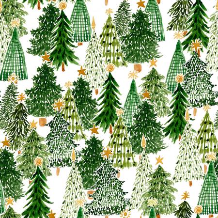 Snowy Greetings Trees White 806206