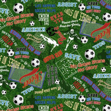 Soccer Words On Grass Green 5599