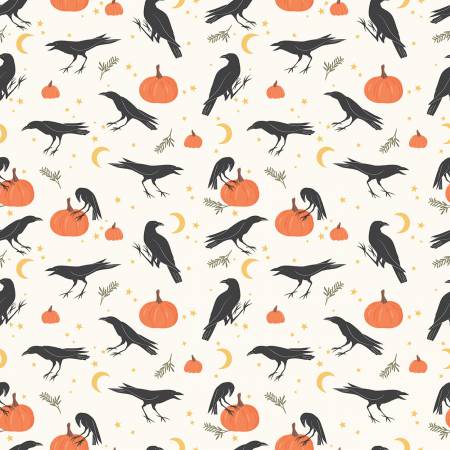 Sophisticated Halloween Vintage Crows Cream 804046