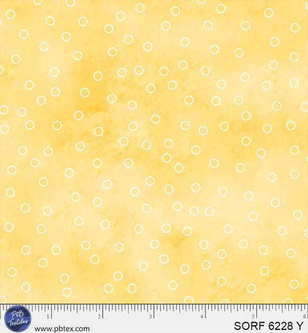 Sorbet Flannel Tossed Open Dot Yellow 6F119
