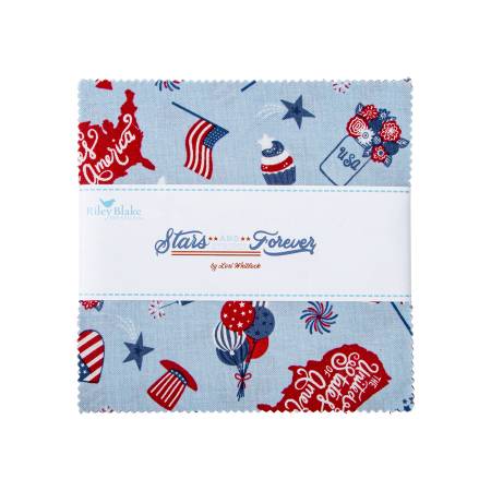 Stars and Stripes Forever 5in Squares 42pcs/bundle