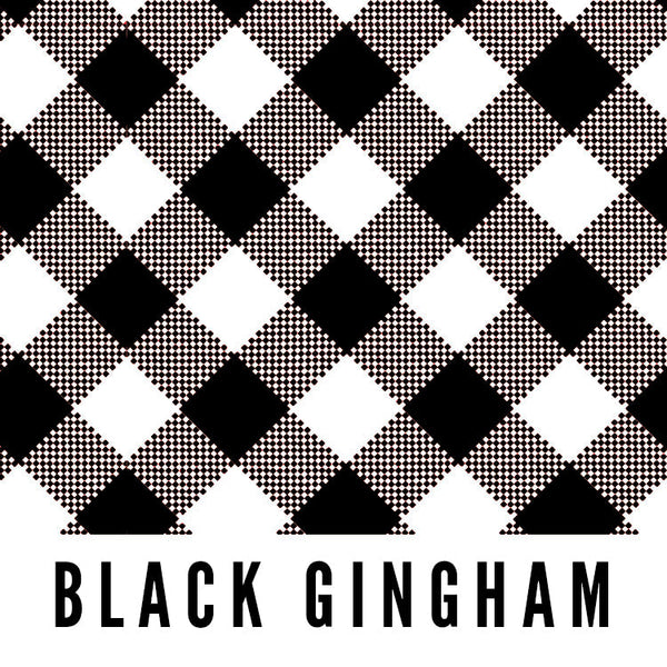 Splash Laminate Cotton Fabric - Black Gingham