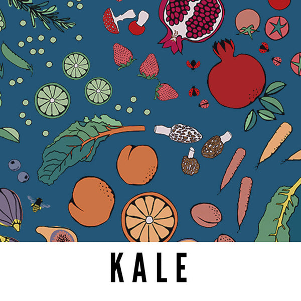 Splash Laminate Cotton Fabric - Kale Veggies