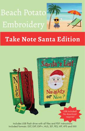 Take Note Santa Embroidery