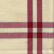 Tea Towel Cranberry/Cream with Green Stripe