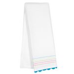 Tea Towel Embroidery Turquoise w/ Rick Rack