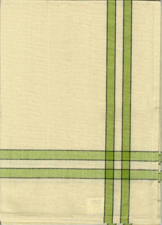 Tea Towel Lime Green/Cream w/Black Stripe