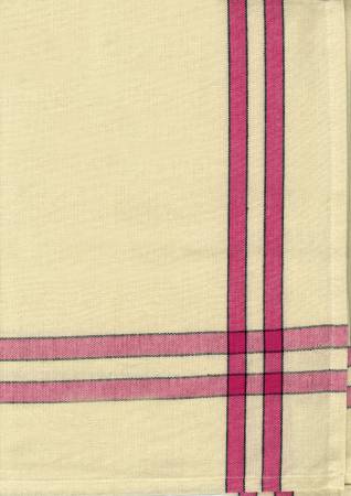 Tea Towel Pink/Cream w/Black Stripe