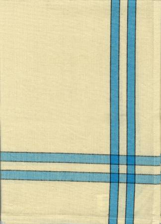 Tea Towel Turquoise and Cream with Black Stripe