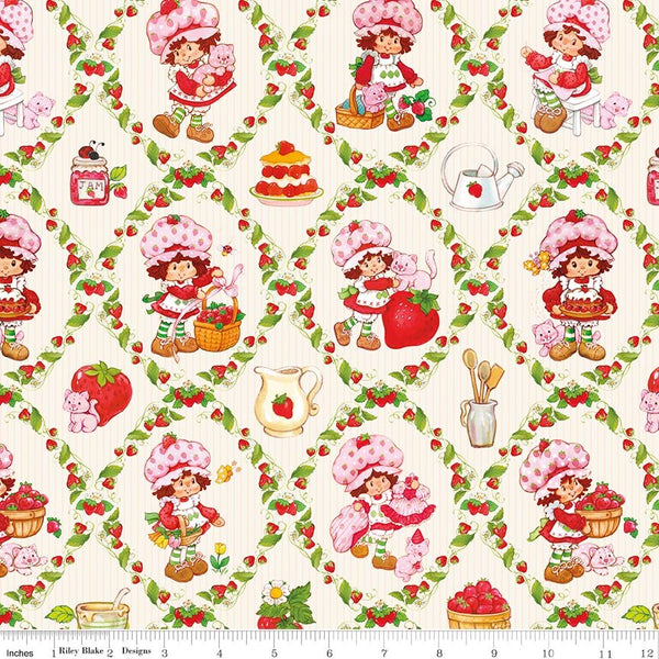 The World of Strawberry Shortcake 107/108 Inch Wide Back Cream