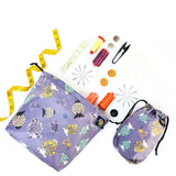 Laminated Cotton Cinch Bag Sewing Kit - Runaway Bunnies